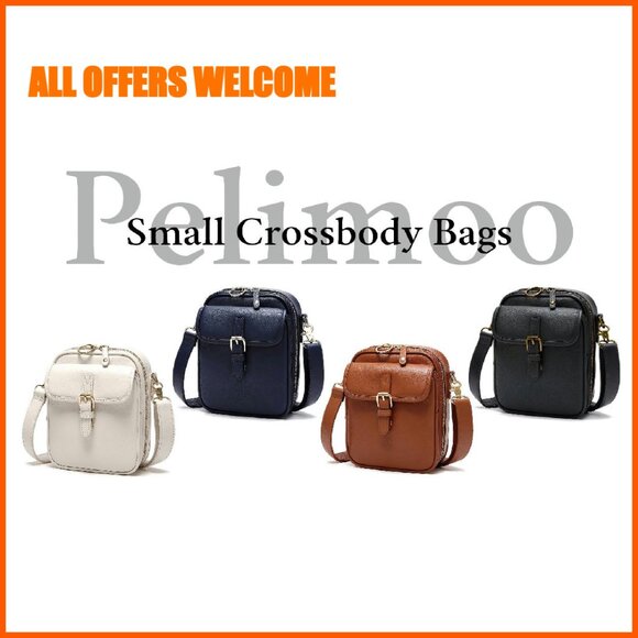 Vegan Leather Crossbody Bag with Card Slots, Adjustable Strap, Multi-Pocket - Picture 8 of 8